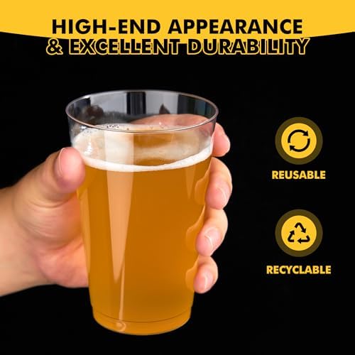 RACETOP 14 oz Clear Plastic Cups 200 Pack for Party