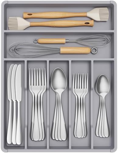 Lifewit Silverware Drawer Organizer Tray, Cutlery Storage for Kitchen
