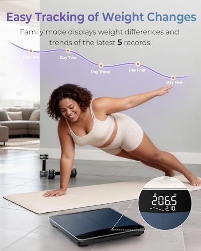 Ovutek 600lb Scale for Body Weight with Weight Trends, High Accurate, Bule