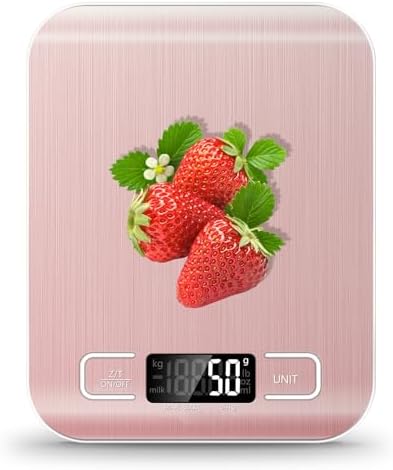 Food Scale, 11lb Kitchen Scale, 0.05oz/1g Weight Grams and Ounces, Pink