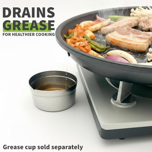 TECHEF - Stovetop Korean BBQ Non-Stick Grill Pan with Agni Portable Gas Stove Burner, Made in Korea (Grill Pan w Stove)