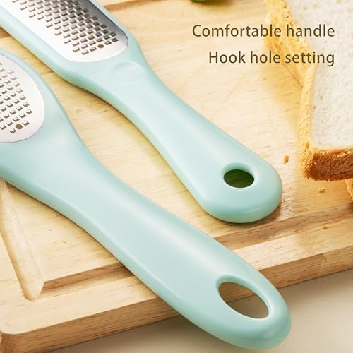 Lemon Zester Grater with Handle - 2-Piece Lemon Zester & Cheese Grater for Parmesan, Ginger, Garlic, Nutmeg, Chocolate (B)