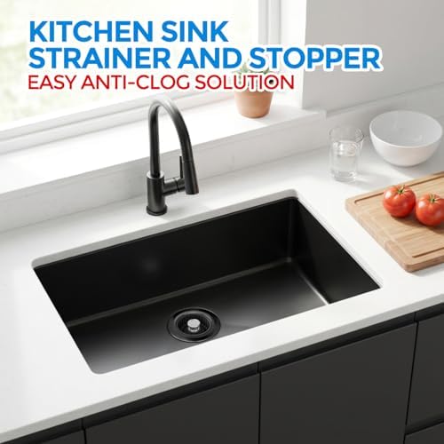 zaa 3 in 1 Kitchen Sink Drain Strainer Stopper Removable Basket Pop-Up