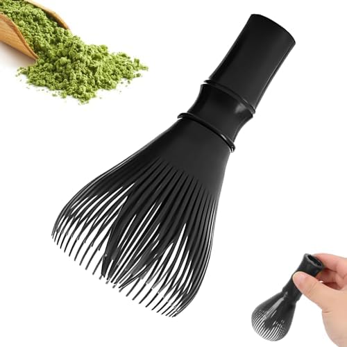 Matcha Whisk, Reusable Resin Matcha Whisk Easy to Clean Stirring Tool for Japanese Matcha Green Tea Ceremony (Black)