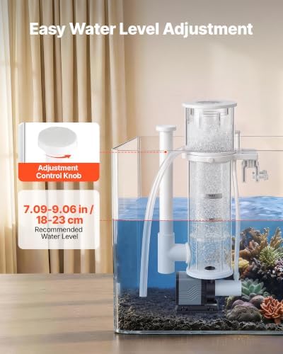 VEVOR Protein Skimmer for 30-80 Gal Saltwater Aquarium Hang On with DC Pump, Protein Skimmer with DC Pinwheel Pump, Adjustable Control, for 30-80 Gal Medium Saltwater Aquariums & Reef Tank Fish Tank
