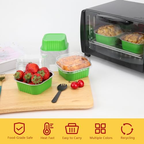 LNYZQUS 10oz Mini Cake Pans with Lids, Small Cinnamon Roll Containers
