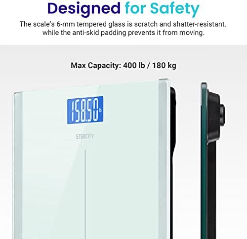 Etekcity Digital Body Weight Bathroom Scale with Step-On Technology, 400 Lb, White (Pack of 2)