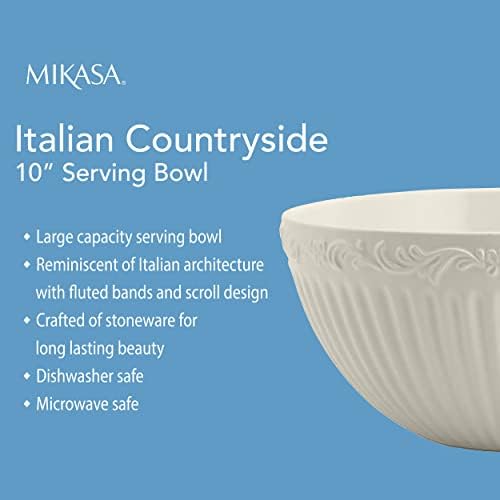 Mikasa Italian Countryside Serving Bowl, 10-Inch, White - 5085633