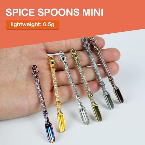6-Pack Mini Spoons Metal Tiny Shovels 3-Inch Small Medicine Spoon