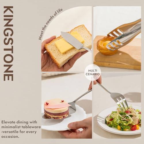 KINGSTONE 16 Piece 18/10 Serving Utensils Set, Stainless Steel Serving Set