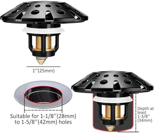 AzWzz Bathroom Sink Drain Strainer, 3 in 1 Pop Up Bathroom Sink Stopper