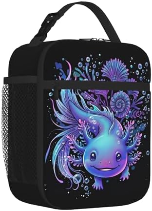 Axolotl Insulated Lunch Box for Kids, Small Cooler Lunch Bag lunchbox for School, Toddler Lunch Box for Girls boys, Waterproof Durable Portable Lunch Tote Bag Food Container for Travel Picnic Work