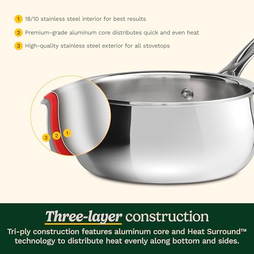 Cuisinart PureClad™ Triple-Ply 1.5 Qt. Stainless Steel Saucepan with Cover, PCT19-16