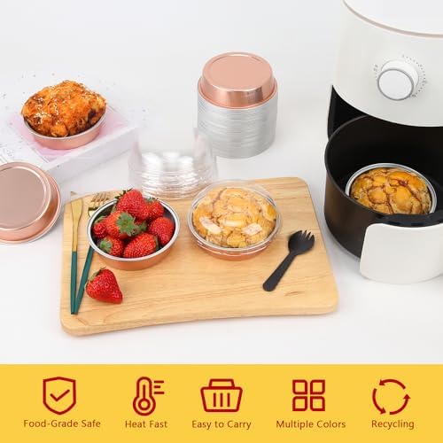 LNYZQUS 8oz Mini Pie Tins with Lids 50 Pack, 4 Inch Individual Cake Pans