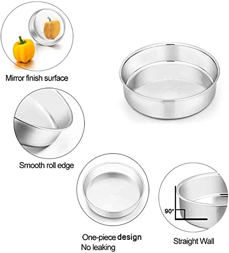 TeamFar 8 Inch Cake Pan Set of 2, Round Layer Cake Baking Pans Tins