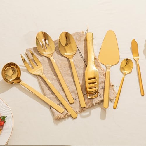 KINGSTONE 12 piece Large Hostess Serving Utensils Set,18/10 Stainless Steel