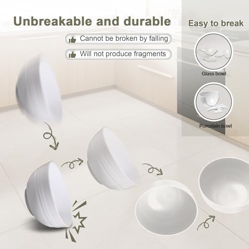 12 Pcs Unbreakable Cereal Bowls Set, 26 Oz Wheat Straw Bowls Set, Microwave & Dishwasher Safe Bowls for Kitchen, Reusable Plastic Bowls for Soup, Salad and Snack, BPA Free, Multicolor