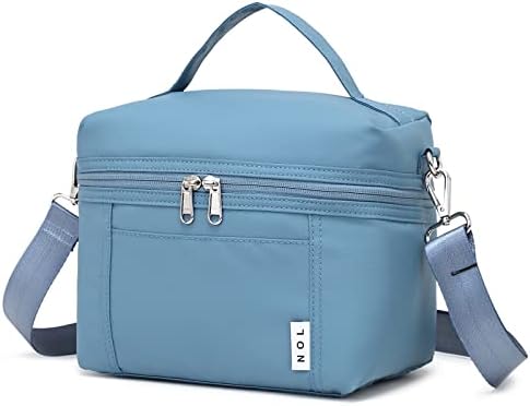 NOL Insulated Lunch Bags for Women Cooler Bag Lightweight Nylon Waterproof Lunch Box for Work Dusty Blue Small 4L