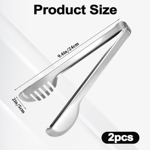 2 Pcs Salad Tongs for Serving 9.4 inch Non-slip & Easy Grip Salad Scissors