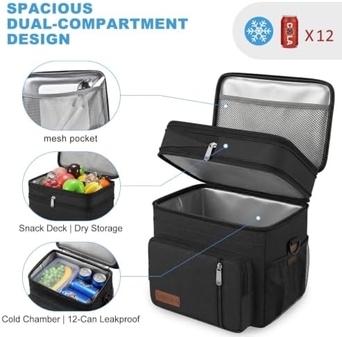 MIYCOO Lunch Bag & Lunch Box for Men Women, Double Deck & Leakproof
