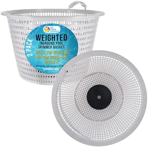 U.S. Pool Supply Weighted Inground Pool Skimmer Basket Replacement, 2 Pack