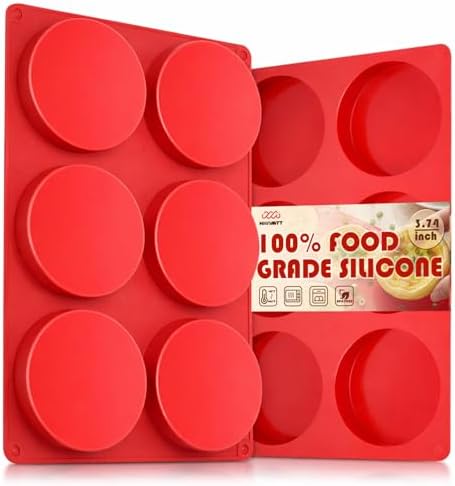 HKNMTT 2Pcs Muffin Top Pans 12-Cavitiy Round Silicone Egg Molds for Baking