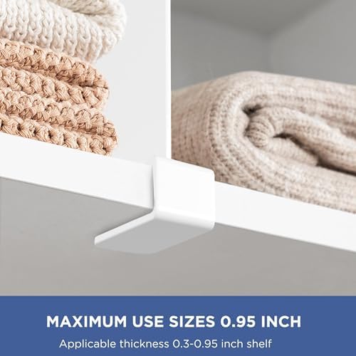 HBlife 6 Pcs White Acrylic Shelf Dividers, Vertical Purse Organizer for Closet Perfect for Sweater, Shirts, Handbags in Bedroom and Kitchen, Closet Separators for Organization Cabinet