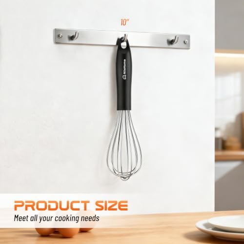 NileHome Whisk 10" Kitchen Whisk,Black Silver