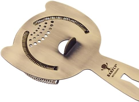 Barfly Bar Heavy Duty Spring Bar Strainer, Antique Gold