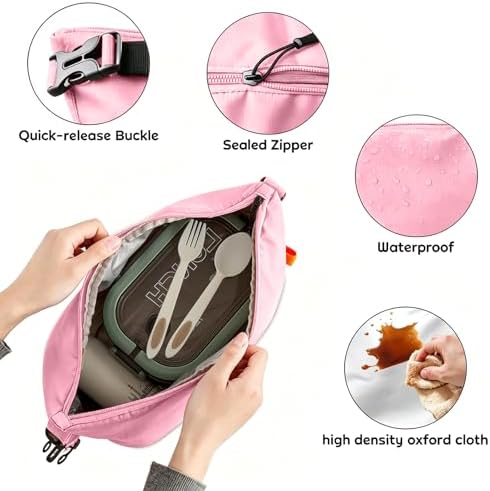 YUDANSI Large Capacity Lunch Bags for Men Women- Reusable Insulated Leakproof Lunch Box Tote Bag, Cool Bags for Adults,Thermal Cooler Bag for Work Picnic Travel -11L (Pink)
