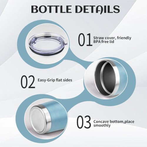 StarSpeed 20oz Stainless Steel Travel Coffee Tumbler,Maya Blue
