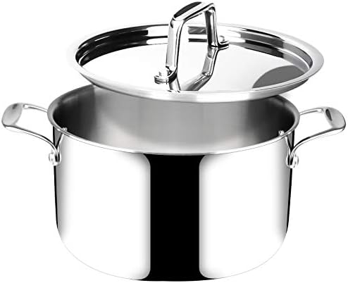 Duxtop Tri-Ply Stainless Steel Stock Pot with Lid 6.5 Quart
