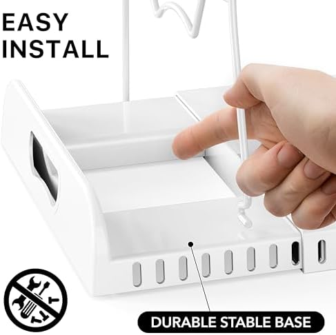 Simple Houseware Expandable Pan Rack 10 Adjustable Compartments, White