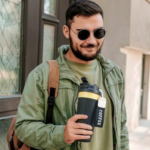 Vacuum Insulated Stainless Steel Travel Coffee Mug,Leak Proof Cup with Lid