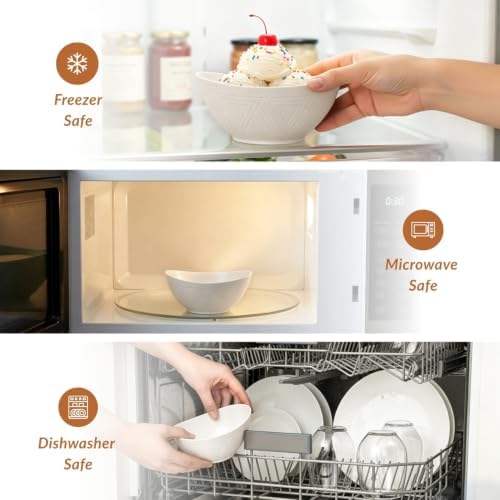 Homienly Small Bowls Set Wheat Straw Bowls 10 oz Small Serving Bowls for Ice Cream, Dessert, Snack, Appetizer, Candy, Unbreakable Microwave and DIshwasher Mini Bowls for Party, Picnic (6 PCS White)
