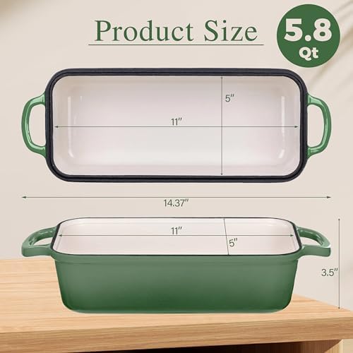 11x5 Inch Cast Iron Bread Pan with Lid, Sourdough Bread Baking