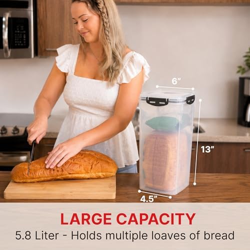 Tafura Bread Container, 5.8 L, Airtight BPA-Free Bread Storage Box