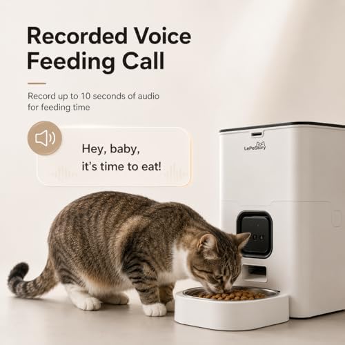 Automatic Cat Feeder with APP: 4L Dry Food Dispenser for Cats