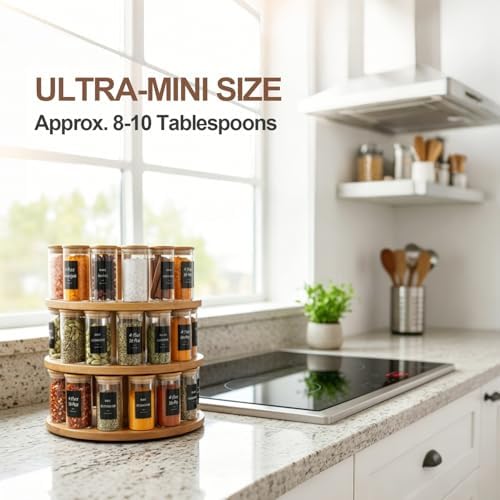 ComSaf Glass Spice Jars 4oz 16 Pack, Small Seasoning Containers with labels