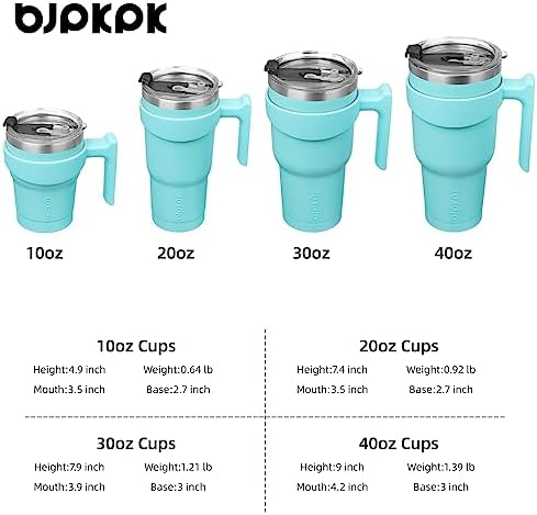 BJPKPK 30 oz Tumbler with Handle & Straw, Insulated Stainless Steel Mug
