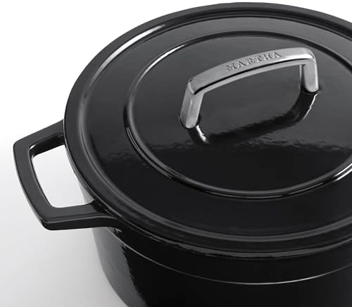 Martha by Martha Stewart 5 QT European Enameled Cast Iron Dutch Oven w/Lid - Obsidian