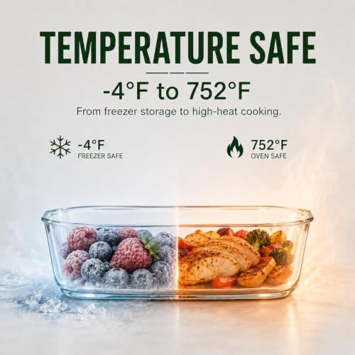 10 Piece Glass Food Storage Containers with Lids, Meal Prep Containers Set