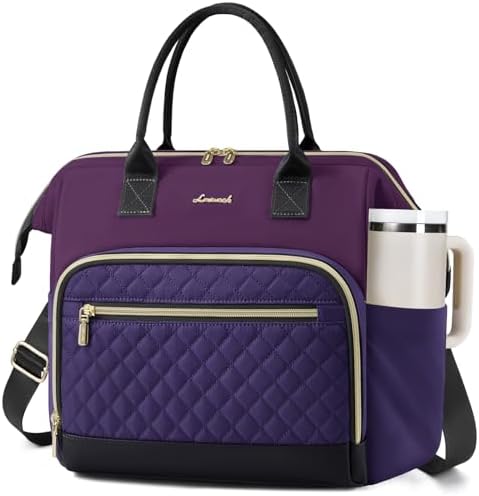 LOVEVOOK Lunch Bag Women, Insulated Lunch Box for Women with Cup Holder