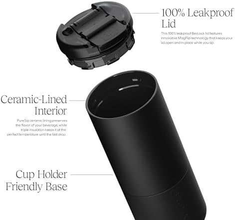BrüMate Strova 18oz 100% Leakproof Insulated Coffee Mug | Ceramic-Lined Interior | Built-In Silicone Sleeve for Travel | Locking Flip Lid (OD Green)