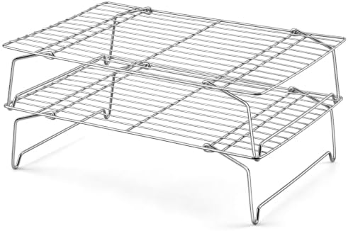 Homikit 2 Tiers Stainless Steel Cooling Rack Set, 10"x15" Baking Racks