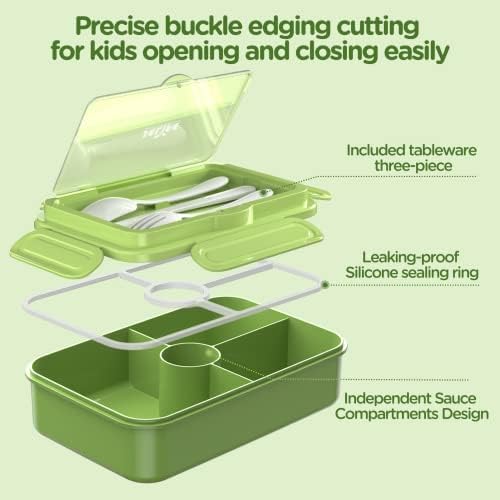 Jelife Bento Box Kids Lunch Box - Leakproof Large Bento-Style Lunchbox