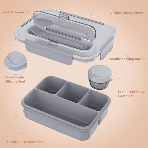 Caperci Bento Box Adult - 50 oz Large Lunch Containers for Adults and Teens