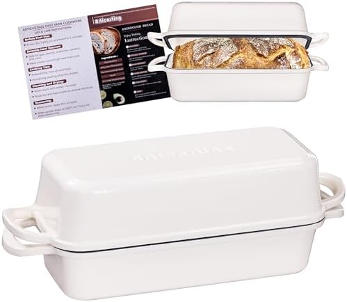 Cast Iron Loaf Pan with Lid, 11x5 Inch 5.8 Qt Sourdough Pan
