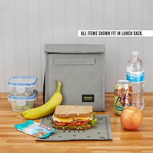 2nd Childhood Insulated Lunch Bag for Men, Durable & Reusable, Grey