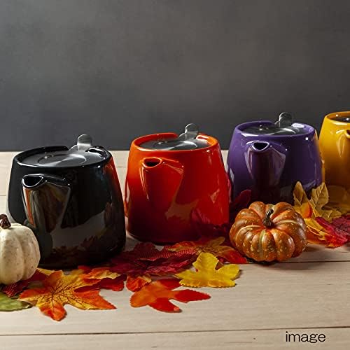 FORLIFE Stump Teapot with SLS Lid and Infuser, 18-Ounce, Red